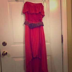 Burnt Orange Strapless Dress 🍁